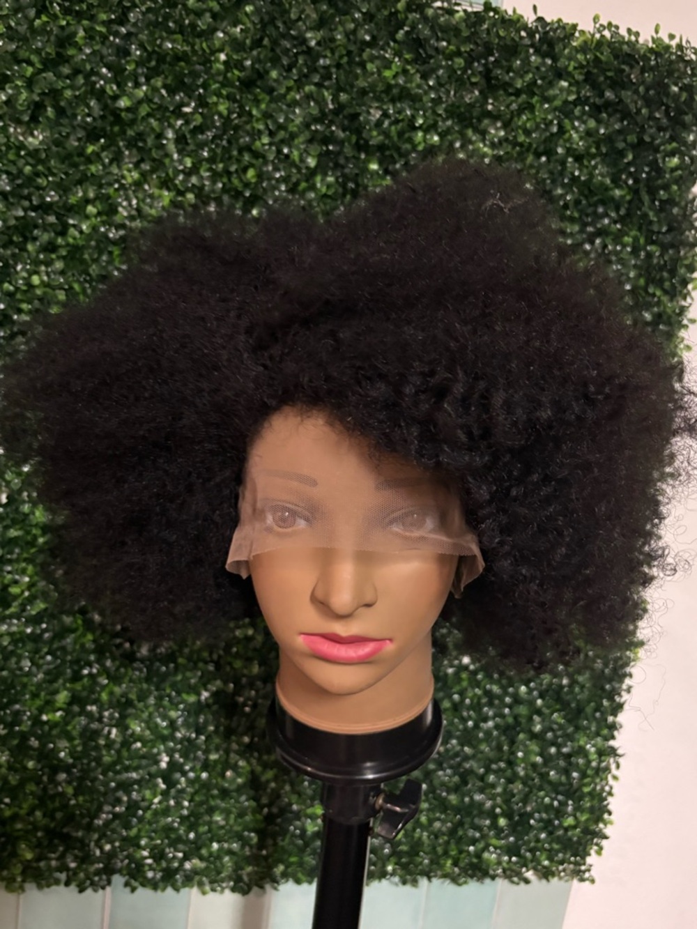 Afro human hair Lace Front Wig - Natural Kinky Curly Style 13x1 inch - Picture 2 of 5